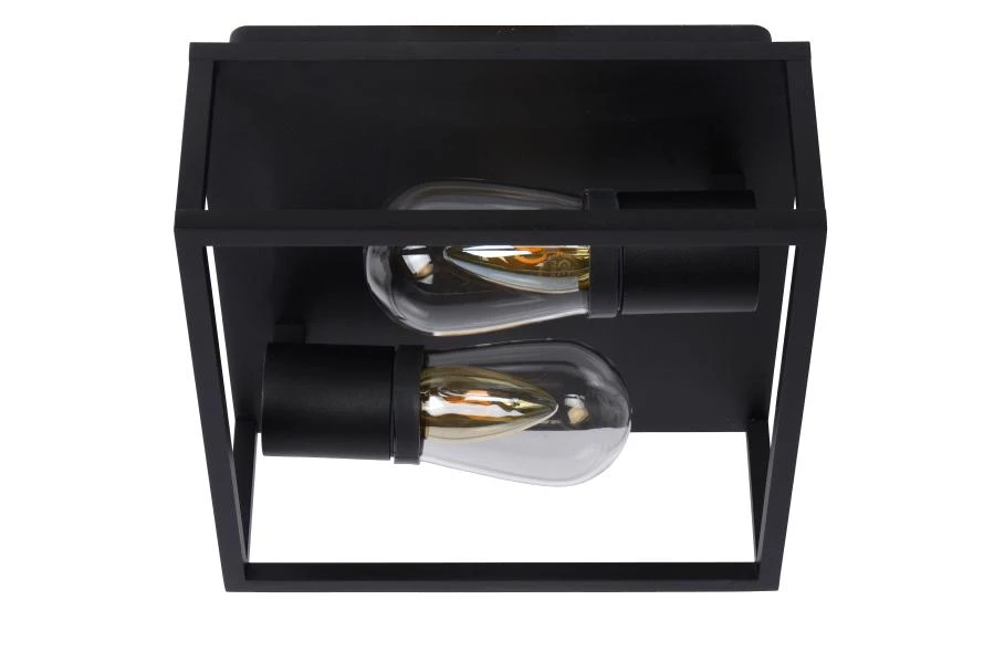 Lucide CARLYN - Flush ceiling light Bathroom - 2xE14 - IP54 - Black - off